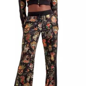 Ed Hardy Women’s Shrunken Tattoo Flashboard Track Pants